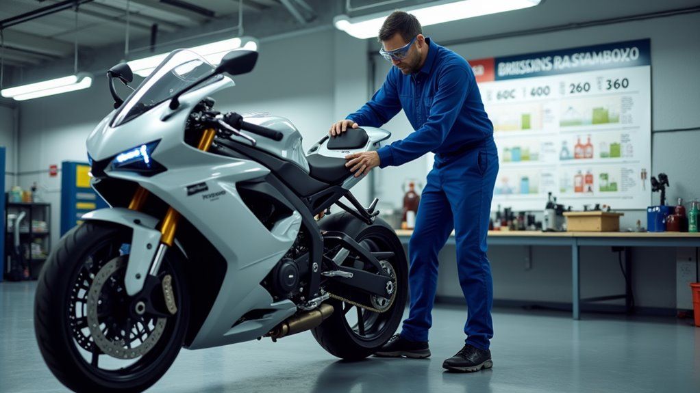 検査のためのオートバイの準備