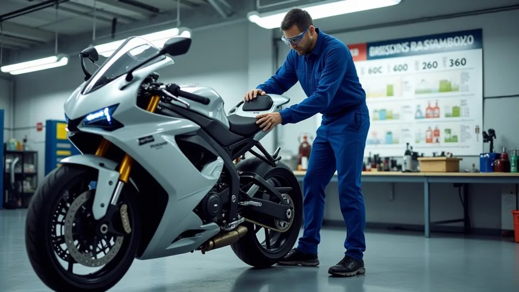 chuẩn bị xe máy để kiểm tra